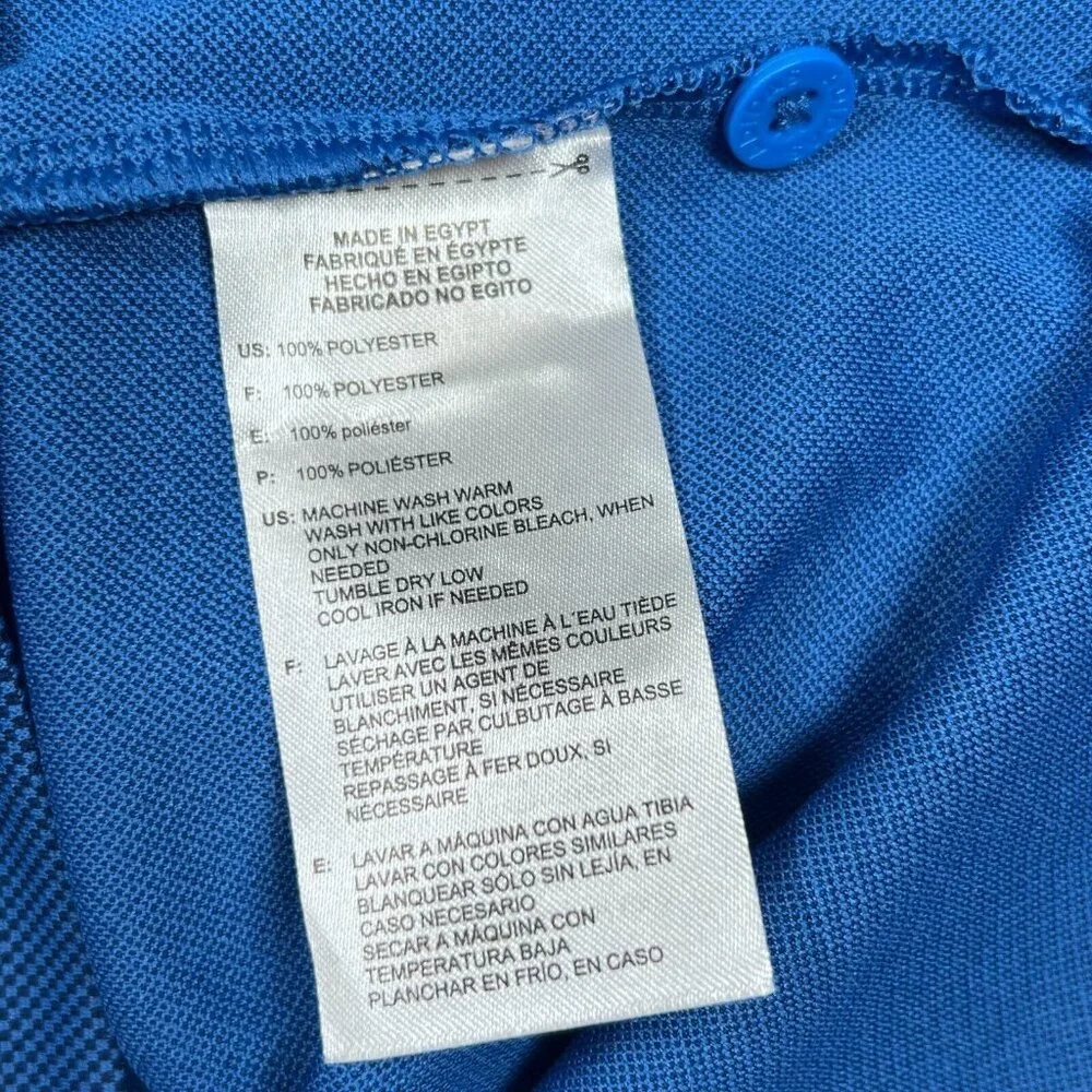 Adidas Men's LG Golf Performance Blue Polo Shirt Golf Tonal Check‎ UPF50